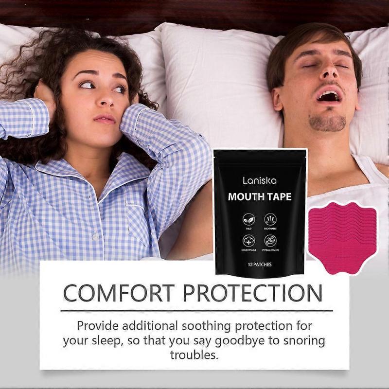 12pcs Mouth Sleep Tape Snoring-Free Strips for Stop Mouth Breathing Gentle Comfort Mouth Tape for Sleeping