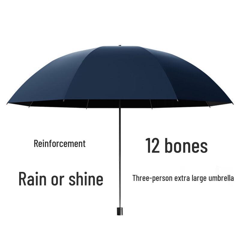 Cadeno 3-Person Windproof 12-Rib All-Weather Umbrella