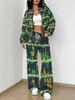 Color Tie-Dye Autumn And Winter New European And American Women'S Clothing Striped Printing Suit Women