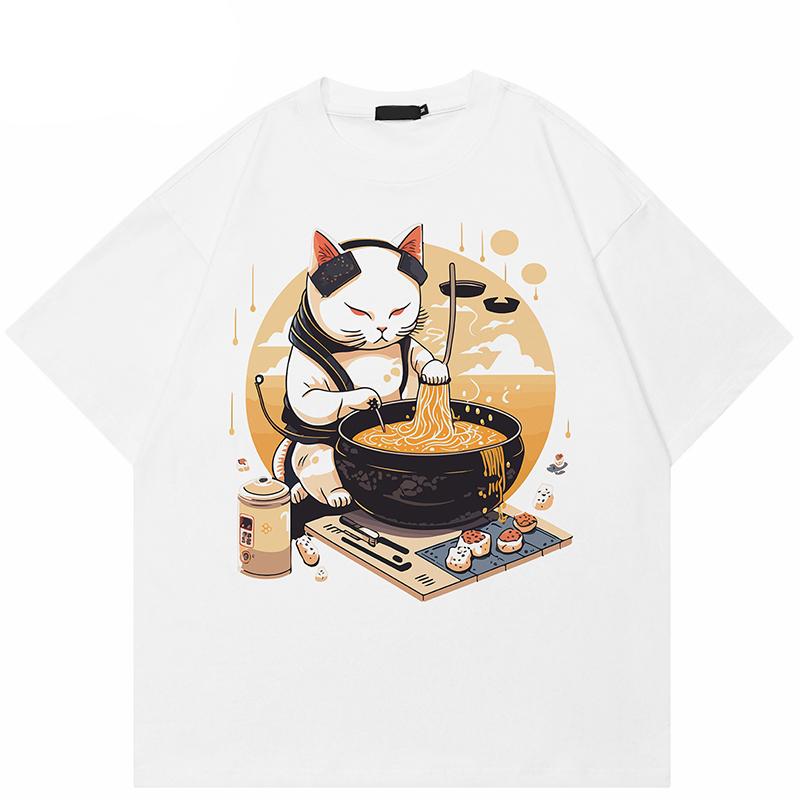 

Футболка унисекс с милым котом-поваром Harajuku