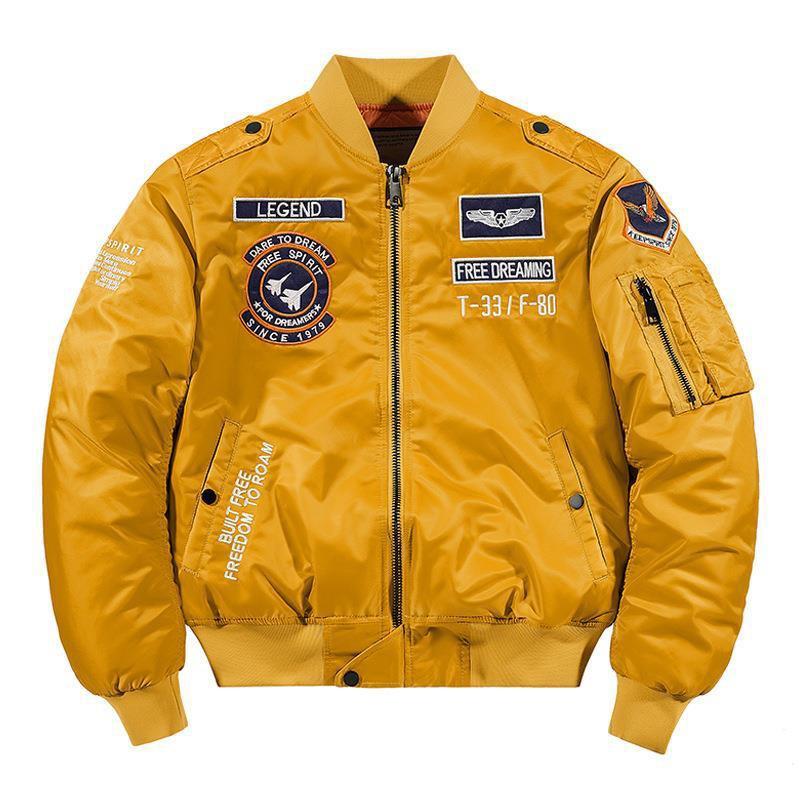 GLYDE Zimní Hip Hop Silná Teplá Bunda Pánská Vysoká Kvalita Vojenská Motorkářská Ma-1 Pilotní Letecké Bundy Pánská Baseballová Bombera