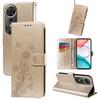 For Honor Play 70 Plus 5G Leather Case Butterfly Floral Imprint Wallet Stand Cover