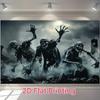 2D Flat Painting, 1 Piece of Gothic Zombie Apocalyptic Background Fabric, Suitable for Halloween, Carnival, Etc.zyc