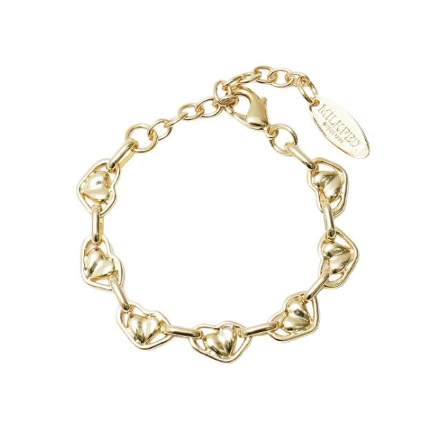 Milkfed Heart Chain One Size Bracelet, 103253054006, Gold,
