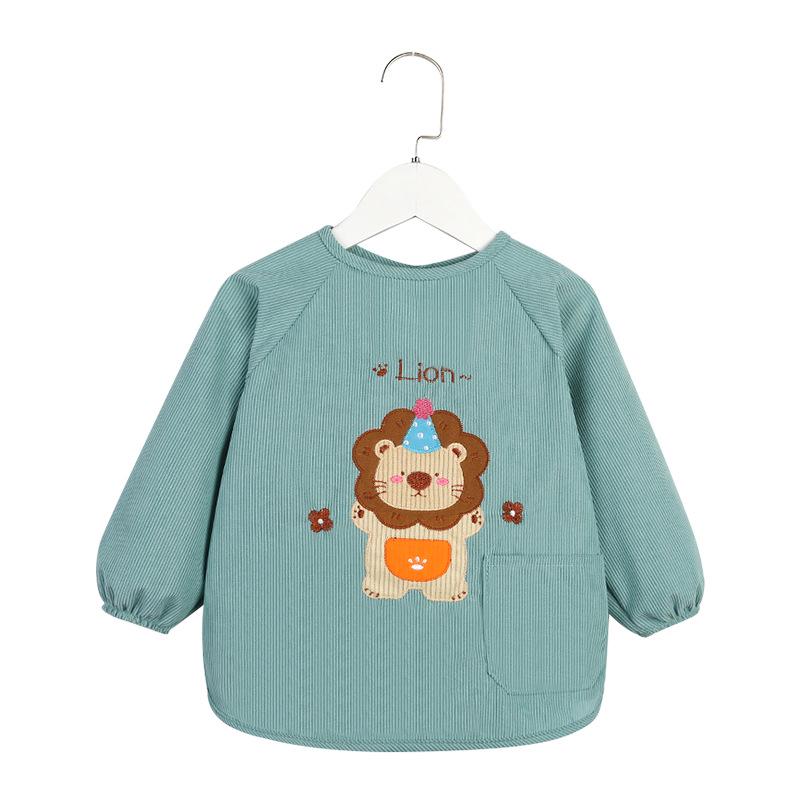 Wasserdichte Cord-Latzhose für Kinder, Baby-Lätzchen, Unisex-Schürze - Fleckenabweisend, Langarm zum Essen