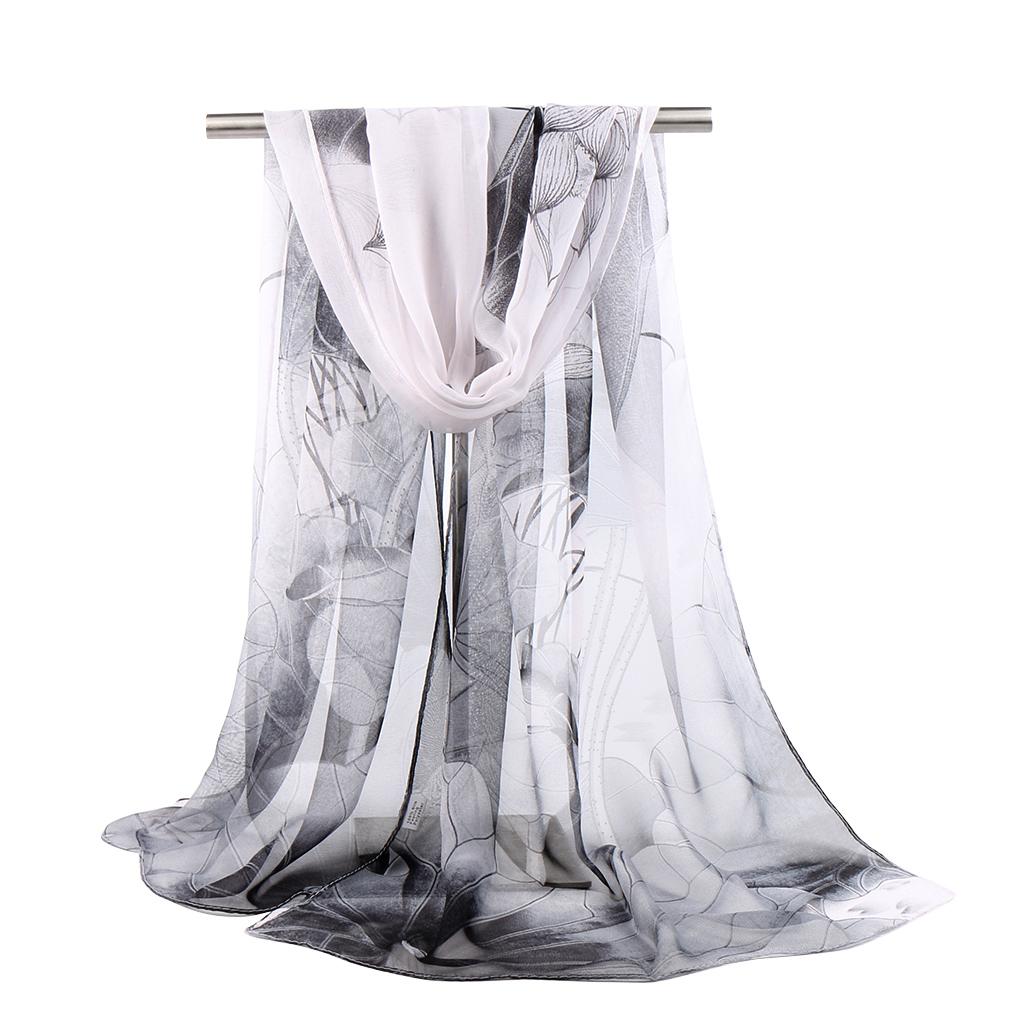 New Fashion Floral Printing Beach Silk Scarf Shawls Female Long Wraps Beach Spring  Summer Sunscreen Hijab For Women 160*50Cm