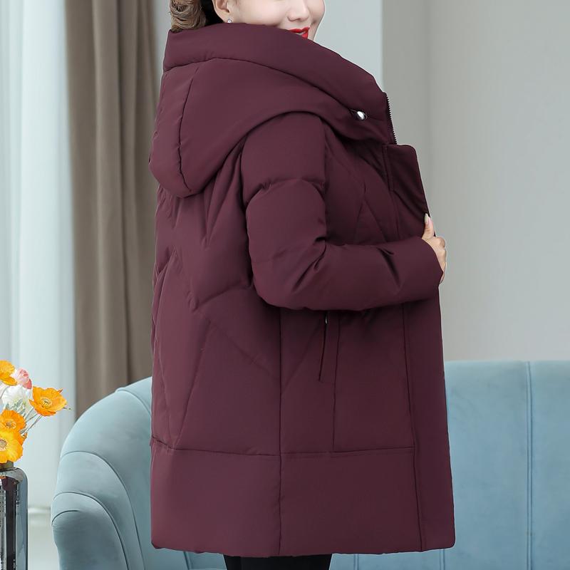 Middle Age Women's Down Coats Winter Vintage Parkas Plus Size Elegant Loose Thick Warm Puffer Jackets Woman Outerwears