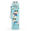 1PC Blue Little Character Print 750ml Color Plastic Sports Water Bottle Leakproof Flip Straw Lid Suitable for Sports Office Home Use