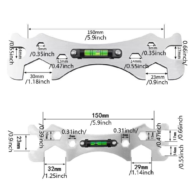 Multifunctional Wrench Spanner Shower Faucet Installation Tool for Bathroom and Kitchen Use with Integrated Level