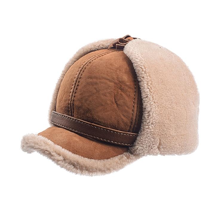 Men Women Sheepskin Wool Hat Cold Weather Hiking Hat Warm Cycling Skiing Hat