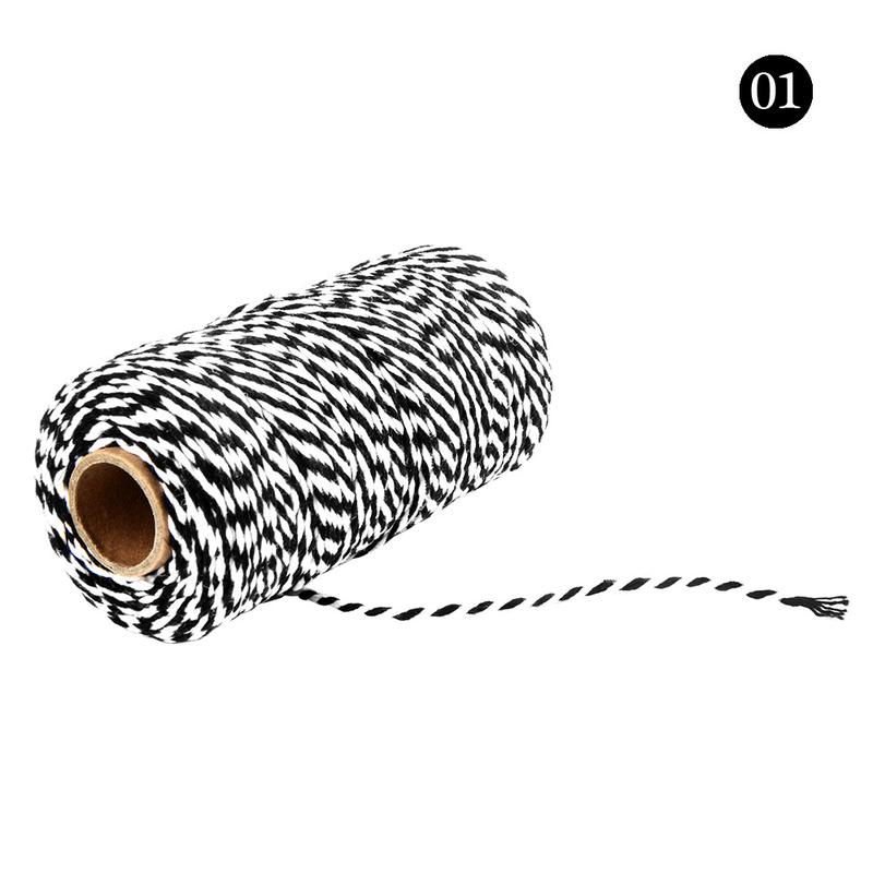 2mm 100 Meters/roll Double Color Cotton Bakers Twine String Cord Cotton Line for Gift Packing Craft