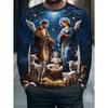 Fall Men's 3D Animal Print Crew Neck Long Sleeve T-Shirt Christmas Dress Up