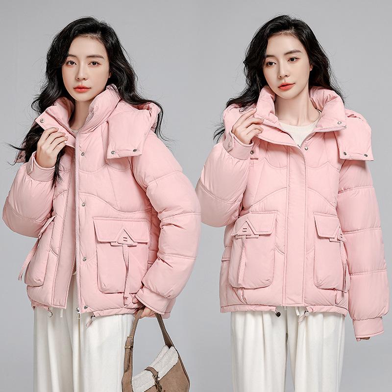 Short down cotton jackets, bread jackets, padded clothes, women's Korean loose autumn and winter jackets, thick padded jackets, new trends in 2025