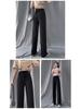 Women's Summer Plaid Ice Silk High-Waisted Wide-Leg Drape Pants