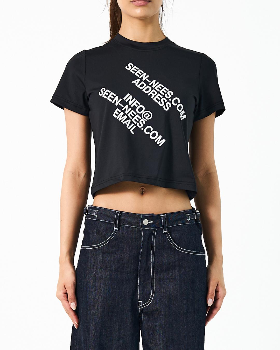 Seen Contact Crop T-Shirts(Black) M