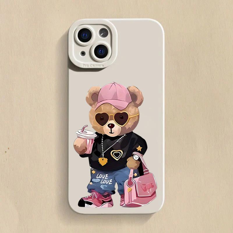 

Милый Чехол-Медведь для Телефона Xiaomi Mi 15 14T 13T 12T Pro 14 13 11 Lite NE Poco F6 F5 X5 M6 X7 Pro Ударопрочный Силиконовый Мягкий Чехол Poco F6