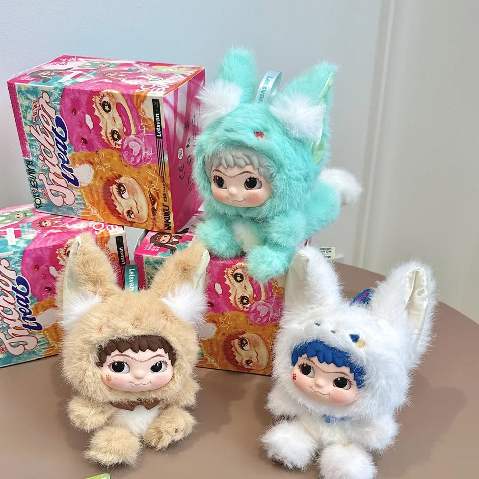 Wakuku FoxandBunny Trickor Treat Blind Box Cute Action Figure Mystery Box Fox Bunny Anime Doll Keychain Kid Suprise Christmas High Quality Toys