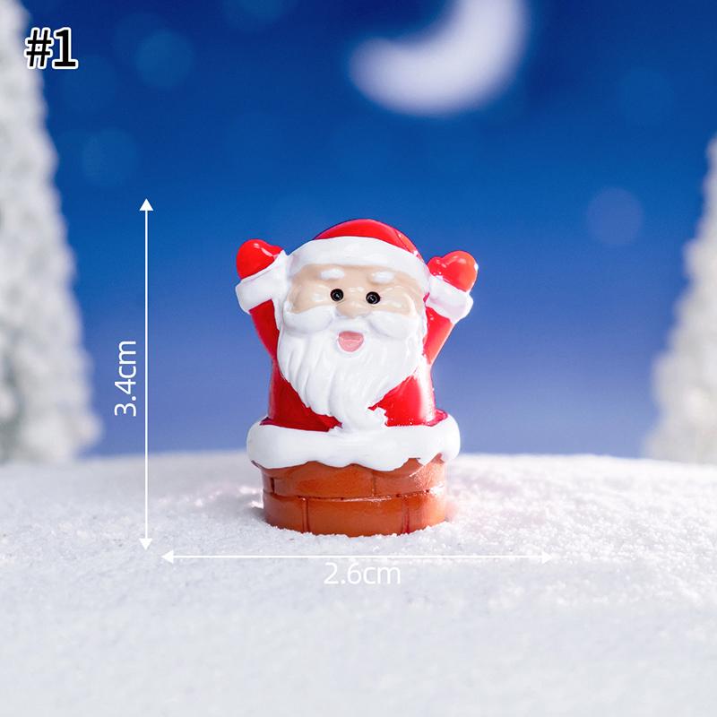 Mini Harz Weihnachtsschmuck 3D Desktop Mikro-Landschaft Weihnachtsmann Miniaturen Schneemann Figur Weihnachten Neujahrsgeschenk