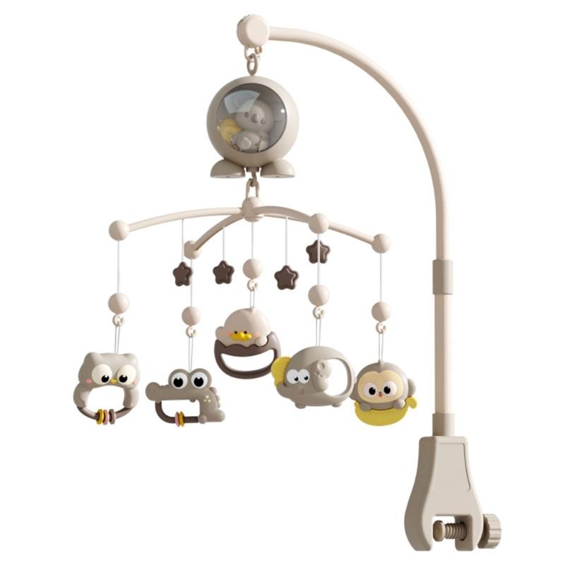 Infant Bedside Music Toy With Ceiling Light Show Auto Spin Mobile Built In Lullabies Wireless Remote For Newborns