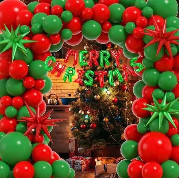 Christmas Theme Exploding Star Aluminum Film Balloon Supplies Christmas Arch Decoration Set Deeply Party Arrangement