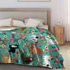 Cute Cats Print Blanket Flannel Blanke Bed Sofa Travel Camping Super Soft Cozy Plush Blanket Dogs Print Throw for All Seasons