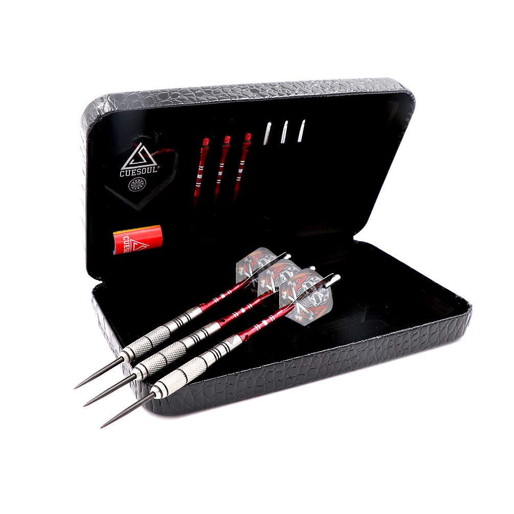 CUESOUL Tungsten Steel Tip Darts- Precise Barrels 26 Grams 90% Tungsten with Luxury Case(CSTSSTD011-26L)