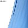 ZANZEA Women Summer Casual V-Neck Sleeveless Slim Dress