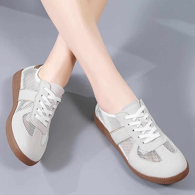 Men Women Summer Spring Autumn Casual Sneakers Breathable Mesh New Flat Women's Ladies Moral Training Shoes Breathable Material for Hot Summer Days