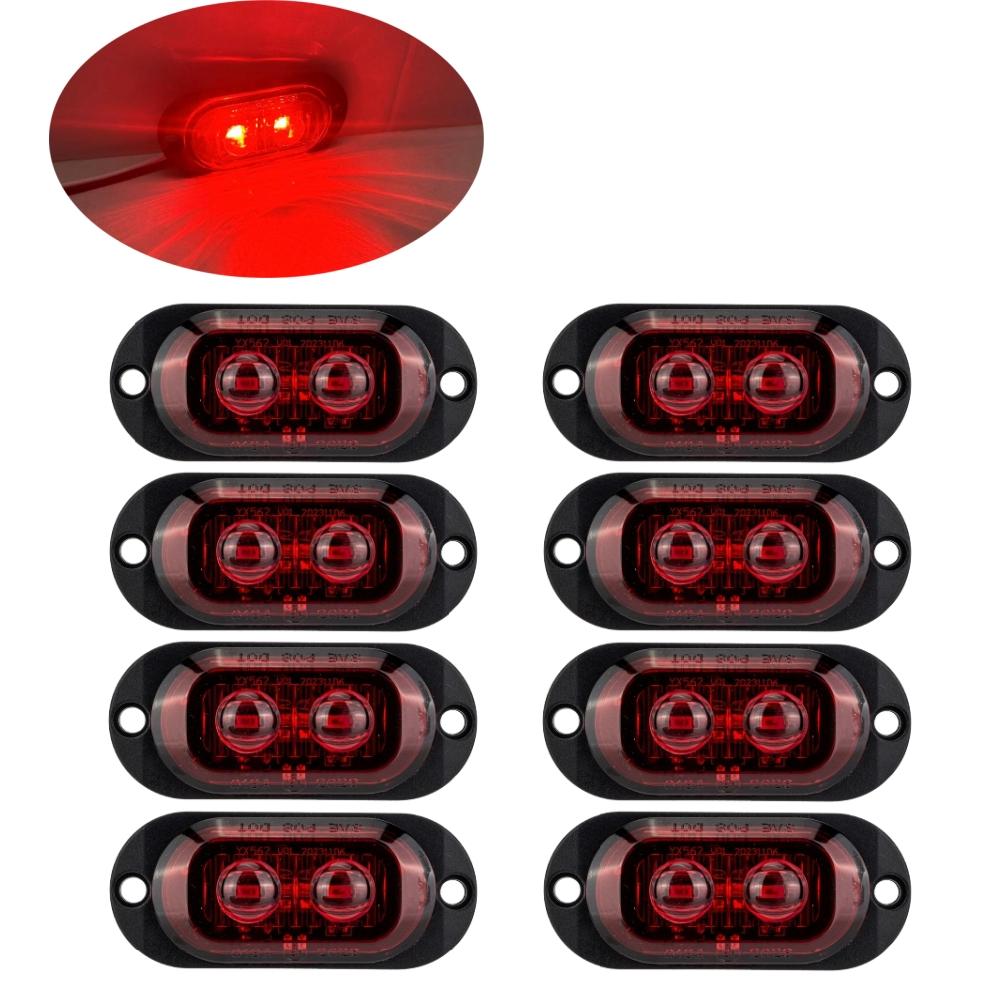 

8PCS LED Marker White LED Boat Trailer Lights 2LED Clearance Lights Assembly LED Light Truck 24v 12v Tail Lights
