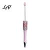 Fun Office Supplies Diamond Beadable Pens Bling Rhinestone Beaded DIY Plastic Bead Pen Crystal Gift for Women Shaft Black Ink Ballpoint Pens