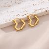 Punk Goth Heart Earrings For Women Black Sliver Gold Color Star Square Stainless Steel Earrings Piercing Rock Jewelry Gifts 2023