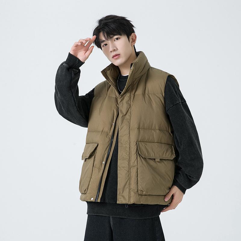 

Мужской белый утиный пуховый жилет для пары, жилет на осень и зиму, новая модная куртка с воротником-стойкой, куртка-топ для мужчин 4XL