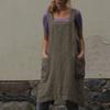 New Fashionable Women's Cotton And Linen Loungewear Loose Long Tops