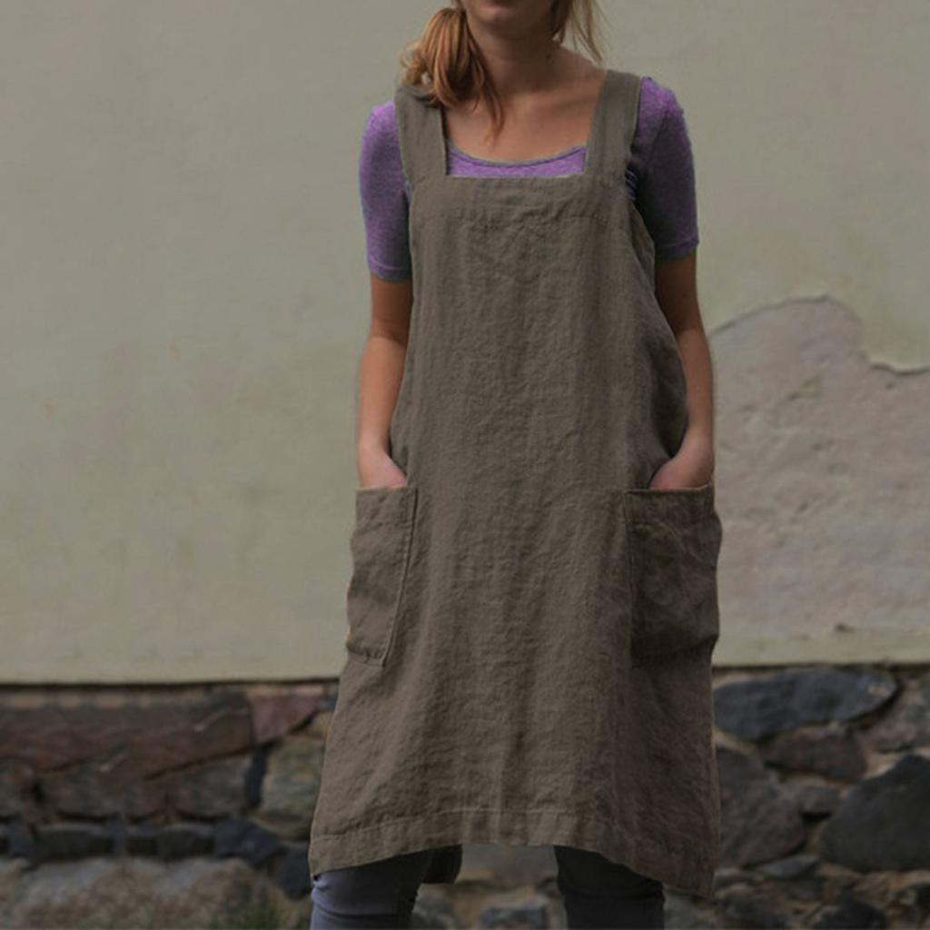 New Fashionable Women's Cotton And Linen Loungewear Loose Long Tops
