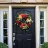 New Spring Summer Simulated Hydrangea Wreath Front Door Garland Colorful Simulated Peony Wreath Front Door Wall Hanging Decorati