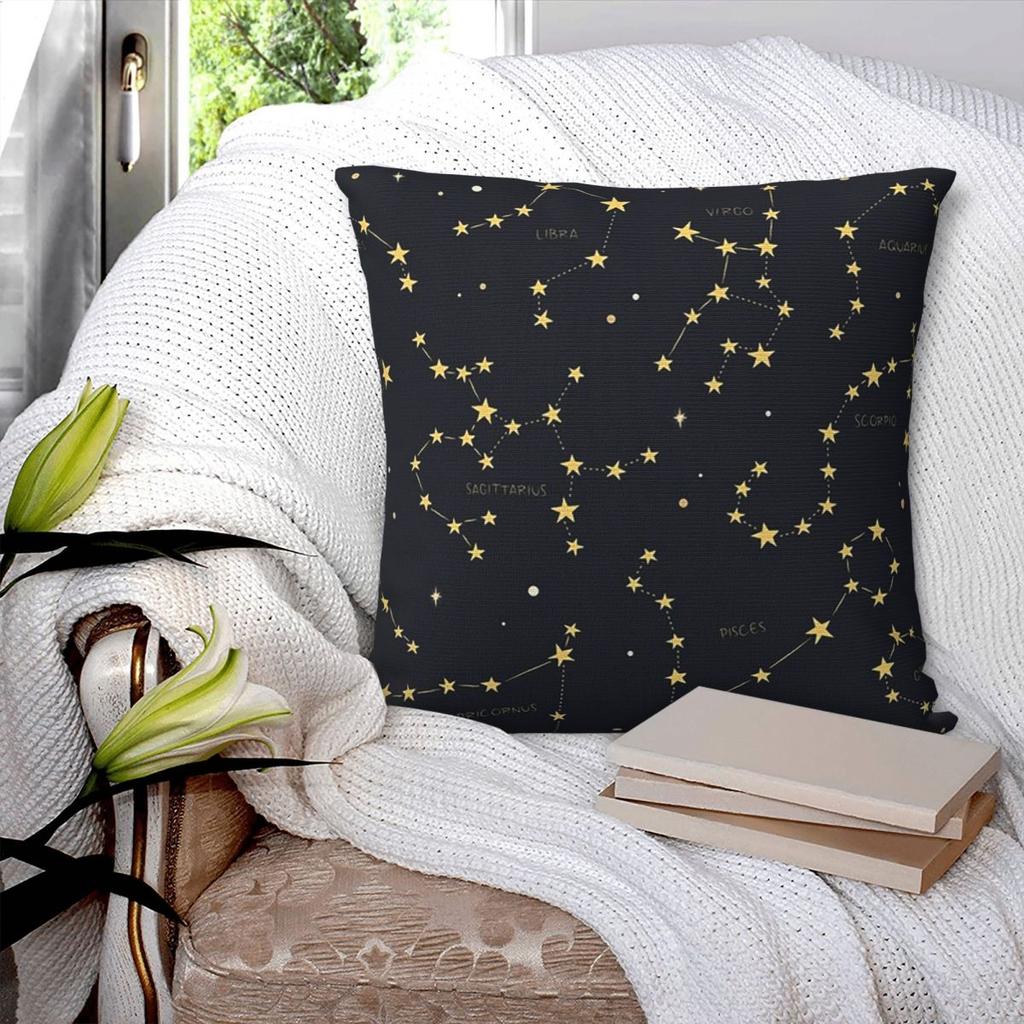 Zodiac Constellations Space Square Pillowcase Pillow Cover Cushion Zip Decorative Comfort Throw Pillow for Home Living Room