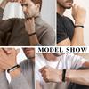 Genuine Leather Bracelet for Adult, Hip Hop Stainless Steel Charm Leather Wrap Bracelet, Wristband Hand Jewelry Gift