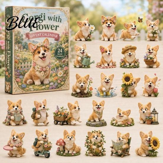 Surprise Mystery Gifts Ornament Set Calendar 24-Day Christmas Advent 2026 Dog Acrylic 2D Educational Holiday