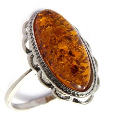 Amber (rhodium) 'Inspiration' Silver Ring