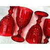 1PC European Style Vintage Embossed Petal Glass Carved Red Wine Glass Juice Glass, Goblet