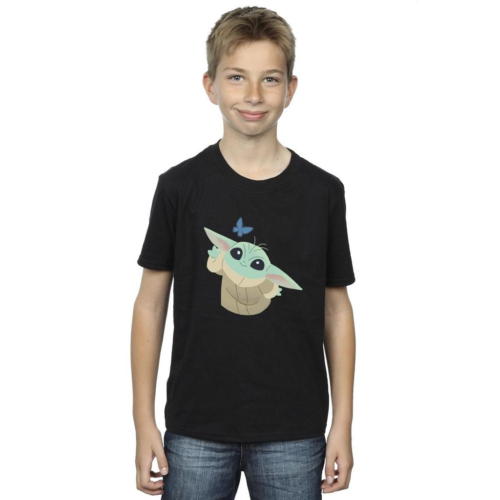 Star Wars Boys The Mandalorian Butterfly Catching T-Shirt