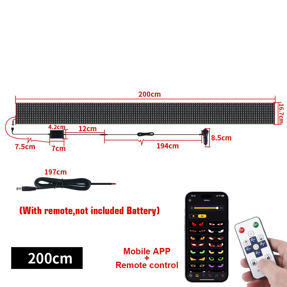 Devil's Eye LED Matrix Pixel Flexible Panel Night Light DIY Programmable Display Bluetooth App Control Lamp Car Truck Windshield