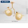 Nordic Cottagecore Gold Bird'S Nest Led Chandeliers For Living Room Bar Dining Table Loft Decoration Hanging Lighting Fixtures