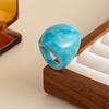 Delicate Textured Wide Band Rings Comfort Fit Stylish Finger Stacking Rings Resin Texture Layering Accessory for Daily