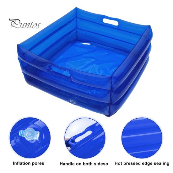 Aufblasbares Fußbad Für Pool & Spa – Tragbare, Faltbare Fußwanne Für Camping, Zuhause & Reisen (Blau, 35x35x14 Cm)