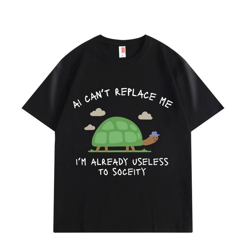 

Al Can t Replace Me Funny Meme T-Shirt High Quality Fashion Short Sleeve T-Shirts Unisex Casual Loose Cotton T Shirts S