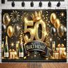 1pc 50th Birthday Background Banner Suitable for Birthday Celebrations Party Supplies/ornaments Family Gatherings