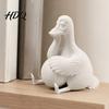 Cozy Cafe Window Displays Daydreaming Duck Figurine Minimalist Holding An Egg Sculpture Resin Matte Statues Animal Statue Creative Desktop