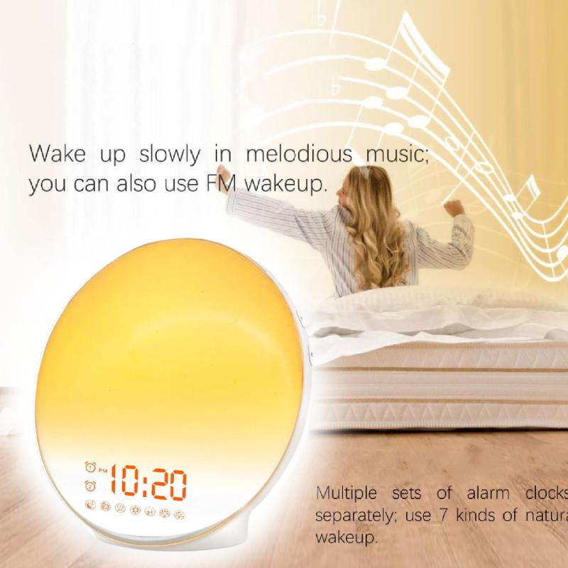 Colorful Sunrise Sunset Simulation Wake Up Light Led Alarm Clock For Cozy Ambiance