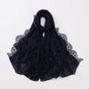 Luxury Lace Chiffon Hijabs Woman Muslim Scarf Shawls Solid Ladies Party Shawl Wraps Islamic Turban Female Headscarf Ramadan